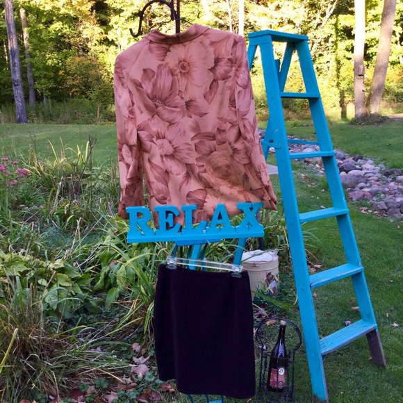 ⚜️ Dana Buchman Long Floral Silk Tunic  Blazer  SZ 8 - Picture 10 of 16